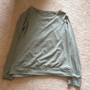 Pale olive workout long sleeve